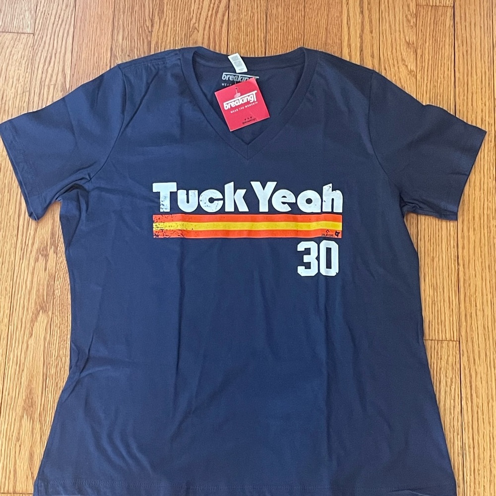 Navy Graphic Tee with Tuck Yeah Print
